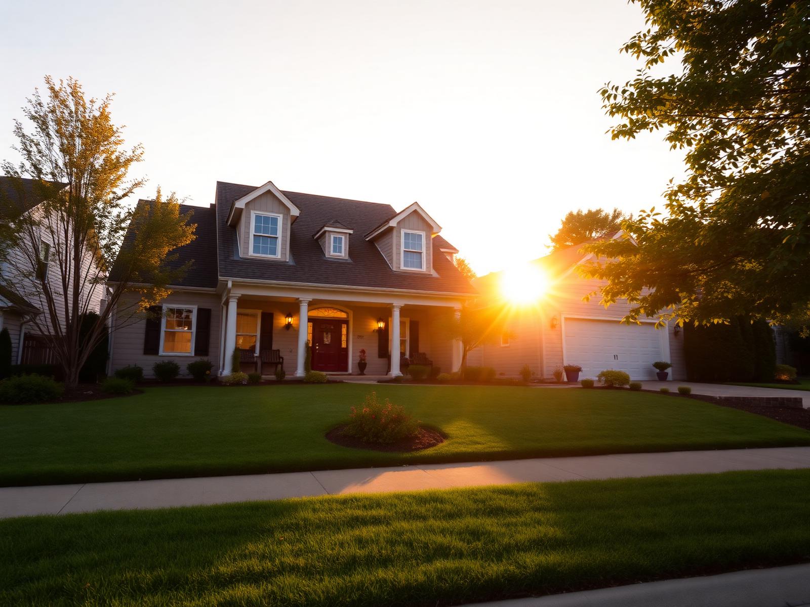Beautiful home at sunset